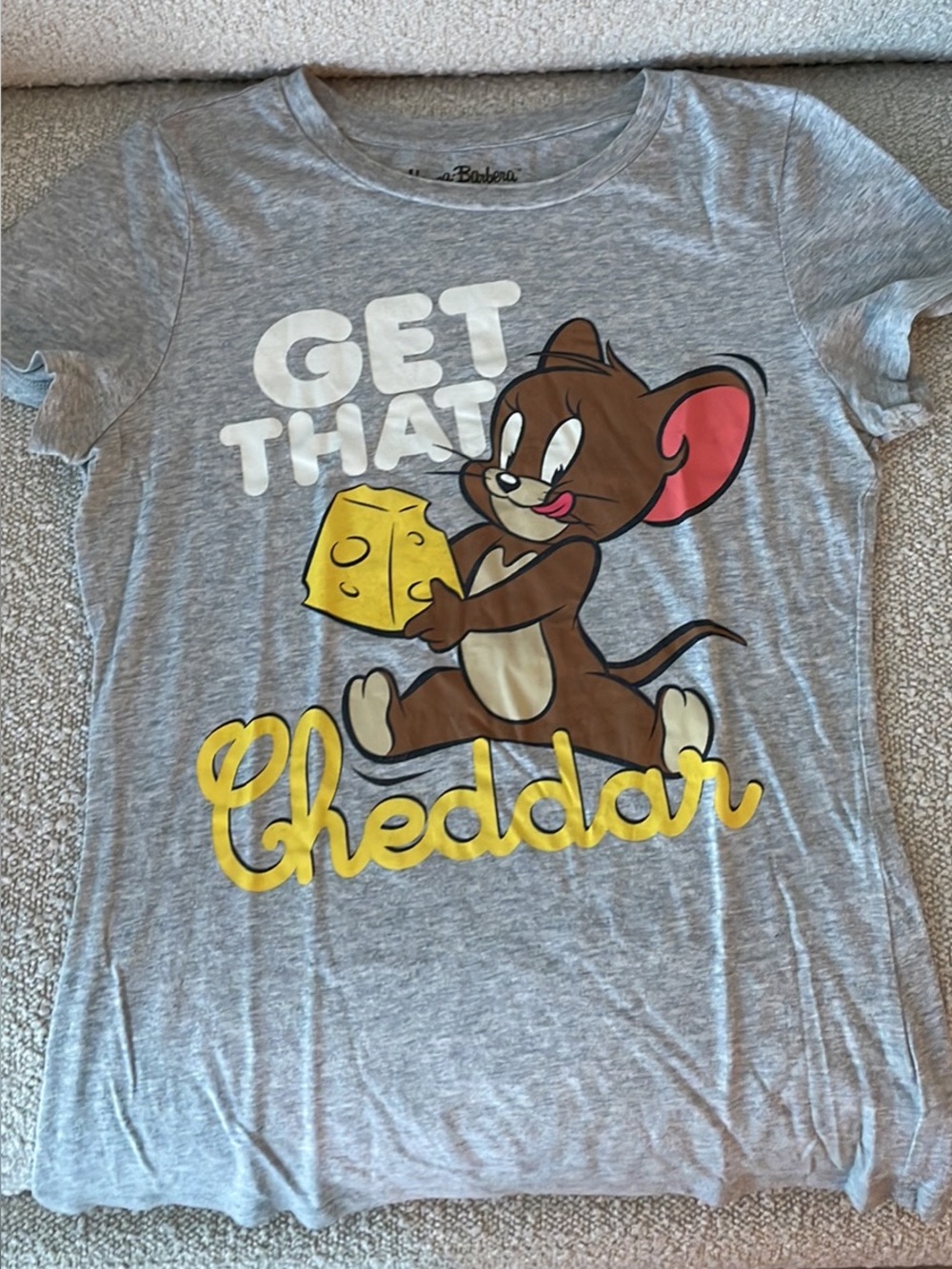 Grey 'Get That Cheddar' Jerry Mouse Graphic Tee